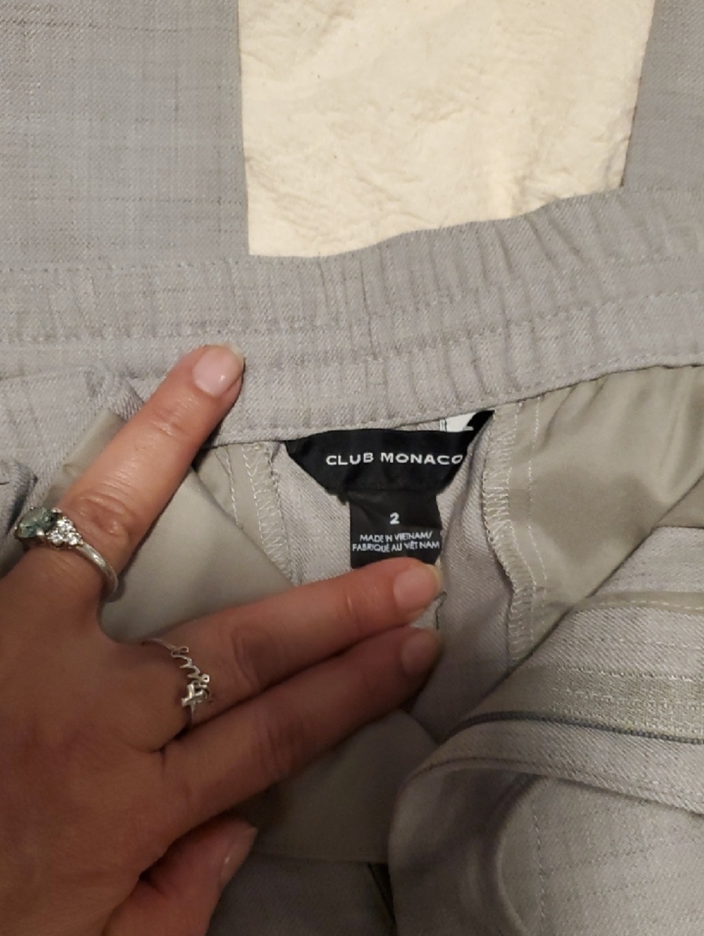 Club Monaco Light Gray Textured Skirt